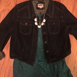 1x Mossimo Dark Denim Jean Jacket and Necklace Lot